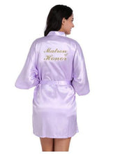 Load image into Gallery viewer, Women Bathrobe Letter Bride Bridesmaid Mother of the Bride Maid of Honor Matron Get Ready Robes Bridal Party Gifts Dressing Gown