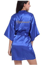 Load image into Gallery viewer, Women Bathrobe Letter Bride Bridesmaid Mother of the Bride Maid of Honor Matron Get Ready Robes Bridal Party Gifts Dressing Gown