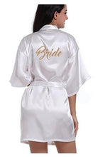 Load image into Gallery viewer, Women Bathrobe Letter Bride Bridesmaid Mother of the Bride Maid of Honor Matron Get Ready Robes Bridal Party Gifts Dressing Gown