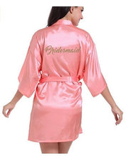 Load image into Gallery viewer, Women Bathrobe Letter Bride Bridesmaid Mother of the Bride Maid of Honor Matron Get Ready Robes Bridal Party Gifts Dressing Gown