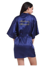 Load image into Gallery viewer, Women Bathrobe Letter Bride Bridesmaid Mother of the Bride Maid of Honor Matron Get Ready Robes Bridal Party Gifts Dressing Gown
