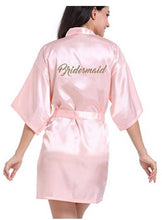 Load image into Gallery viewer, Women Bathrobe Letter Bride Bridesmaid Mother of the Bride Maid of Honor Matron Get Ready Robes Bridal Party Gifts Dressing Gown