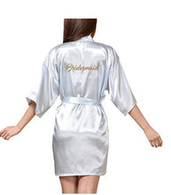 Load image into Gallery viewer, Women Bathrobe Letter Bride Bridesmaid Mother of the Bride Maid of Honor Matron Get Ready Robes Bridal Party Gifts Dressing Gown