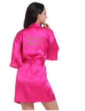 Load image into Gallery viewer, Women Bathrobe Letter Bride Bridesmaid Mother of the Bride Maid of Honor Matron Get Ready Robes Bridal Party Gifts Dressing Gown