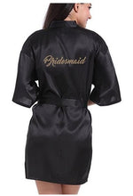 Load image into Gallery viewer, Women Bathrobe Letter Bride Bridesmaid Mother of the Bride Maid of Honor Matron Get Ready Robes Bridal Party Gifts Dressing Gown