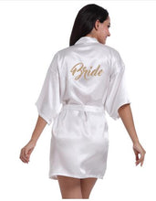 Load image into Gallery viewer, Women Bathrobe Letter Bride Bridesmaid Mother of the Bride Maid of Honor Matron Get Ready Robes Bridal Party Gifts Dressing Gown