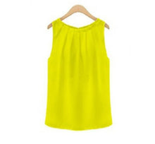 Load image into Gallery viewer, Women Blouse Shirt 2019 Temperament  Sleeveless  Round collar  Sleeve head  Chiffon shirt  Wild Joker  Chiffon  vest