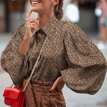 Load image into Gallery viewer, Women Blouses 2021 Autumn Polka Dot Shirt 5XL Celmia Long Lantern Sleeve Lapel Neck Elegant Office Ladies Stylish Tops Plus Size