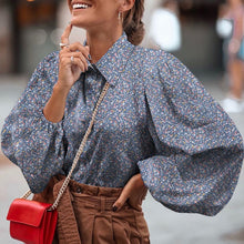 Load image into Gallery viewer, Women Blouses 2021 Autumn Polka Dot Shirt 5XL Celmia Long Lantern Sleeve Lapel Neck Elegant Office Ladies Stylish Tops Plus Size