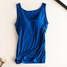 Load image into Gallery viewer, Women Built In Bra Padded Tank Top Female Modal Breathable Fitness Camisole Tops Solid Push Up Bra Vest Blusas Femininas