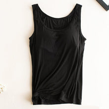 Load image into Gallery viewer, Women Built In Bra Padded Tank Top Female Modal Breathable Fitness Camisole Tops Solid Push Up Bra Vest Blusas Femininas