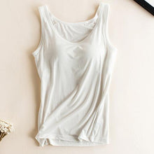 Load image into Gallery viewer, Women Built In Bra Padded Tank Top Female Modal Breathable Fitness Camisole Tops Solid Push Up Bra Vest Blusas Femininas