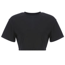 Load image into Gallery viewer, Women Crop Tops Summer Simple Soild Tshirt 2019 Female Short-Sleeve Casual Tee Tops Fashion O-neck White T-shirt