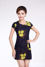 Load image into Gallery viewer, Women Dress 2019 Summer Style Slim Tunic Milk Silk Print Floral Casual Plus Size Vestido Feminino Loose Dresses Clothes L-5XL