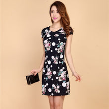 Load image into Gallery viewer, Women Dress 2019 Summer Style Slim Tunic Milk Silk Print Floral Casual Plus Size Vestido Feminino Loose Dresses Clothes L-5XL
