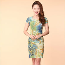 Load image into Gallery viewer, Women Dress 2019 Summer Style Slim Tunic Milk Silk Print Floral Casual Plus Size Vestido Feminino Loose Dresses Clothes L-5XL