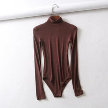 Load image into Gallery viewer, Women High Neck Rib Bodysuit with Long Sleeve