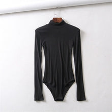 Load image into Gallery viewer, Women High Neck Rib Bodysuit with Long Sleeve