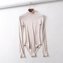 Load image into Gallery viewer, Women High Neck Rib Bodysuit with Long Sleeve