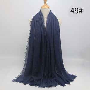 Women Islam Maxi Crinkle Cloud Hijab Scarf Shawl Muslim Long Shawl Stole Wrap