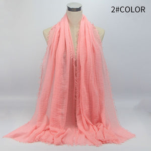 Women Islam Maxi Crinkle Cloud Hijab Scarf Shawl Muslim Long Shawl Stole Wrap