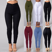 Load image into Gallery viewer, Women Jeans Fashion Solid Leggings Sexy Fitness High Waist Trousers Female White Black Blue Skinny Fashion Clothing