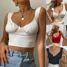 Load image into Gallery viewer, Women Ladies Casual Sleeveless Summer Milkmaid Tops Tanks Tan Short S-L Slim Camis Wide Strap Tees Skinny Femme Camisole
