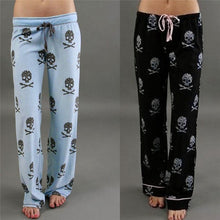 Load image into Gallery viewer, Women Lady Causal Daily High Waist  Skull Print Wide Calf Length Long Leg Pants Women&#39;s plus size Harajuku Pants #82015