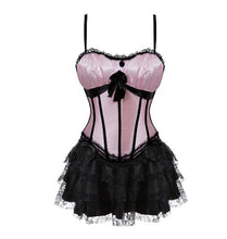Load image into Gallery viewer, Women Sexy Shoulder Straps Overbust Corset Bustier Top With Mini Lace Skirt Fancy Dresses Costume Sexy Gothic Corsets Dress