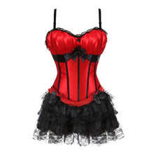 Load image into Gallery viewer, Women Sexy Shoulder Straps Overbust Corset Bustier Top With Mini Lace Skirt Fancy Dresses Costume Sexy Gothic Corsets Dress