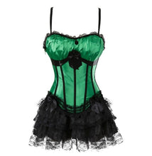 Load image into Gallery viewer, Women Sexy Shoulder Straps Overbust Corset Bustier Top With Mini Lace Skirt Fancy Dresses Costume Sexy Gothic Corsets Dress