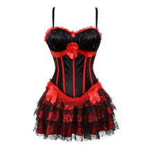 Load image into Gallery viewer, Women Sexy Shoulder Straps Overbust Corset Bustier Top With Mini Lace Skirt Fancy Dresses Costume Sexy Gothic Corsets Dress