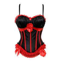 Load image into Gallery viewer, Women Sexy Shoulder Straps Overbust Corset Bustier Top With Mini Lace Skirt Fancy Dresses Costume Sexy Gothic Corsets Dress