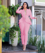 Load image into Gallery viewer, Women Sexy V Neck Tops and Skinny Pants Set 2 Two Piece Set Elegant Office Ladies Workwear Outfits Casual Tracksuit Plus Size