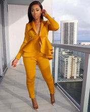 Load image into Gallery viewer, Women Sexy V Neck Tops and Skinny Pants Set 2 Two Piece Set Elegant Office Ladies Workwear Outfits Casual Tracksuit Plus Size