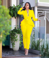 Load image into Gallery viewer, Women Sexy V Neck Tops and Skinny Pants Set 2 Two Piece Set Elegant Office Ladies Workwear Outfits Casual Tracksuit Plus Size