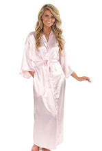 Load image into Gallery viewer, Women Silk Satin Long Wedding Bride Bridesmaid Robe Kimono Robe Feminino Bath Robe Large Size XXXL Peignoir Femme Sexy Bathrobe