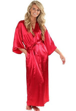 Load image into Gallery viewer, Women Silk Satin Long Wedding Bride Bridesmaid Robe Kimono Robe Feminino Bath Robe Large Size XXXL Peignoir Femme Sexy Bathrobe