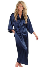 Load image into Gallery viewer, Women Silk Satin Long Wedding Bride Bridesmaid Robe Kimono Robe Feminino Bath Robe Large Size XXXL Peignoir Femme Sexy Bathrobe