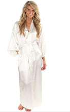 Load image into Gallery viewer, Women Silk Satin Long Wedding Bride Bridesmaid Robe Kimono Robe Feminino Bath Robe Large Size XXXL Peignoir Femme Sexy Bathrobe