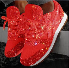 Load image into Gallery viewer, Women Sneakers Bling Wedges Thick Sole Height Increasing Chunky Platform Vulcanized Ladies Loafers Rubber Shoes Zapatos De Mujer