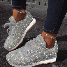 Load image into Gallery viewer, Women Sneakers Bling Wedges Thick Sole Height Increasing Chunky Platform Vulcanized Ladies Loafers Rubber Shoes Zapatos De Mujer