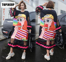 Load image into Gallery viewer, Women Summer Cartoon printed Oversized Dress  Sexy Women&quot;s Clothing vestido de señora