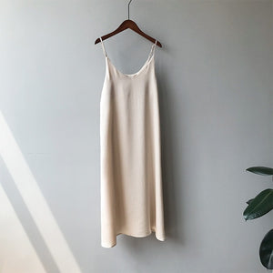 Women Summer Satin Dress 2019 Women's Sexy Dress Luxury Shiny Sundress Imitation Silk dress Y0368 Spaghetti Strap Dresses