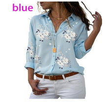 Load image into Gallery viewer, Women White Blouses Basic Selling Button Solid 2020 summer Long Sleeve Shirt Female Chiffon Women&#39;s Slim Clothing Plus Size Tops