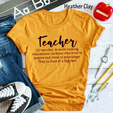 Load image into Gallery viewer, Women Yellow Clothes Tee Teacher Letter Slogan T-Shirt Tumblr Popular Aesthetic Tops Trendy Teacher Girl Gift Shirt Outfits