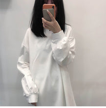 Load image into Gallery viewer, Women&#39;s Crew neck Batwing long sleeve waist tie short T-shirt Bodycon Dresses with Belt