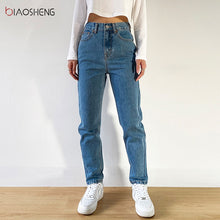 Load image into Gallery viewer, Women&#39;s Pants Mom Jeans Woman 2020 Undefined Baggy Oversize Loose Wide Denim Pants Fashion High Waisted Straight Trousers