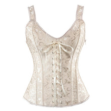 Load image into Gallery viewer, Women&#39;s Retro Steampunk Corset Vest Sexy Gothic Overbust Corset Top PU Leather Lace Up zipper Side Corsets and Bustiers