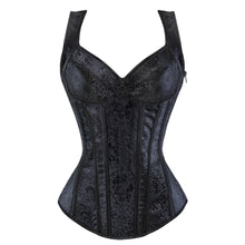 Load image into Gallery viewer, Women&#39;s Retro Steampunk Corset Vest Sexy Gothic Overbust Corset Top PU Leather Lace Up zipper Side Corsets and Bustiers